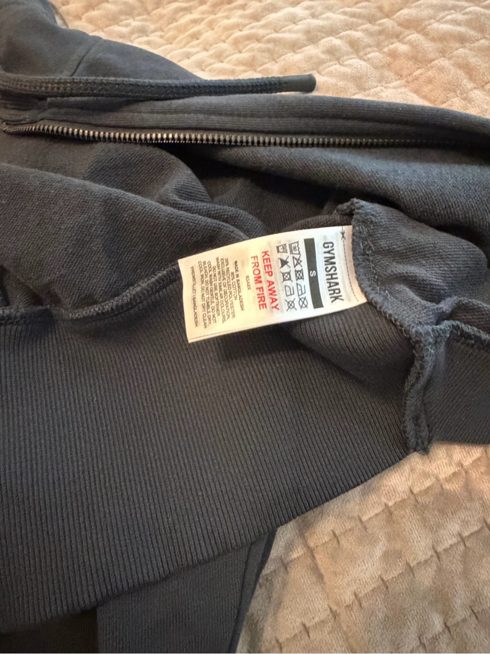 Gymshark Black Cropped Full Zip Hoodie Women’s Small - Picture 4 of 6